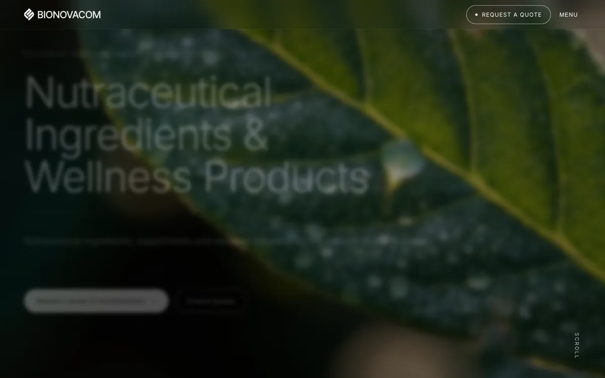 Страница направления Nutraceutical Ingredients & Wellness Products